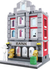 Brick Loot Bank Mini Brick City Set, Toy Building Blocks, Model Kit For Adults & Kids Age 6+, 100% Compatible With Lego & Major Brands, Play Bank Robbery And Other Games, Two Story Bank, 236 Pieces