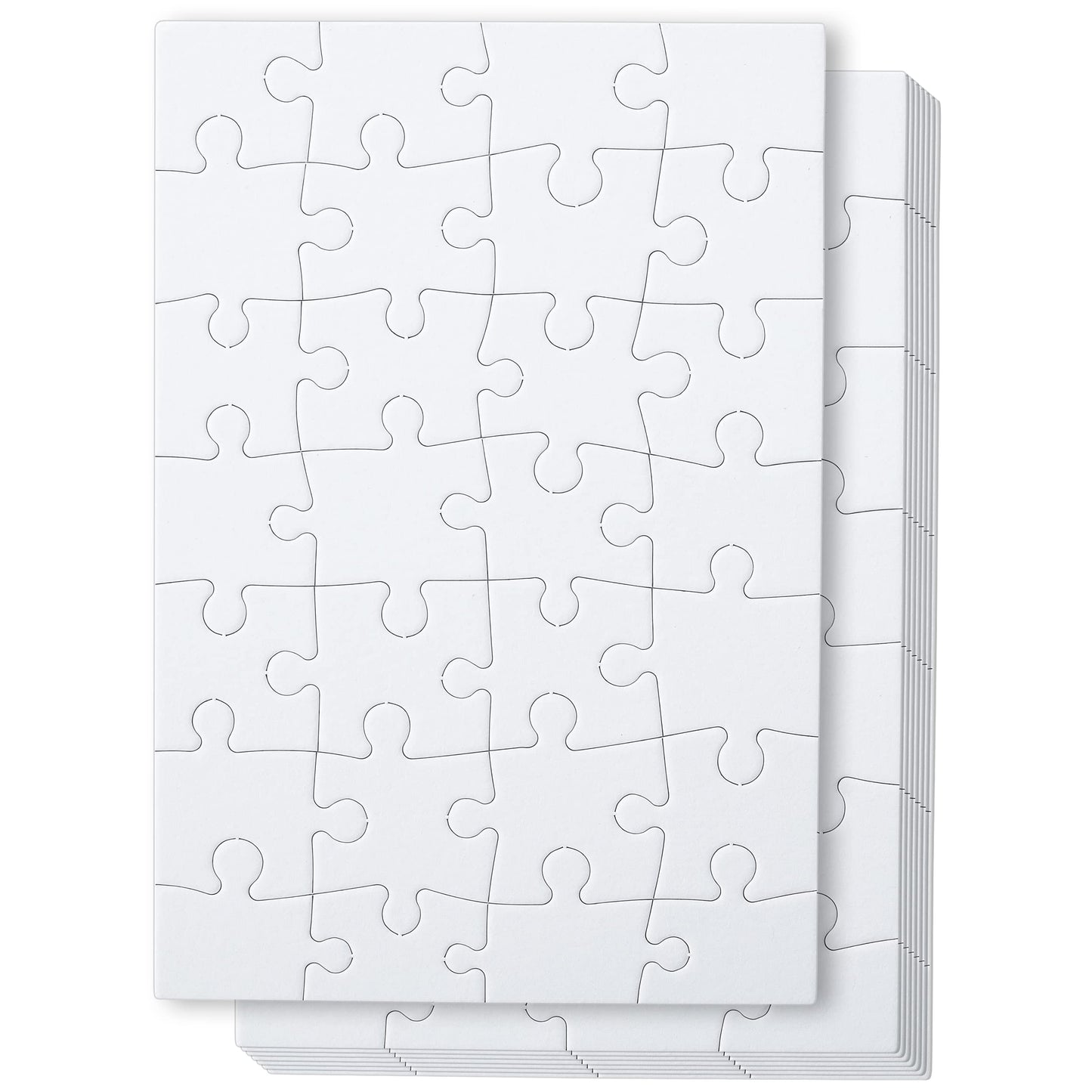 Mr. Pen- Blank Puzzle, 10 Pack, 28 Pieces/Pack, 5.5' X 8.1', White Puzzle, Blank Puzzles To Draw On, All White Puzzle, Blank Puzzle Pieces To Write On, Blank Jigsaw Puzzle Pieces