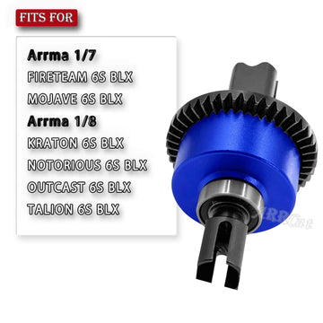 Front Rear 43T Differential & 10T Main Gear Upgrades Part For Arrma 1/7 Fireteam Mojave 6S Blx/Arrma 1/8 Kraton Notorious Outcas