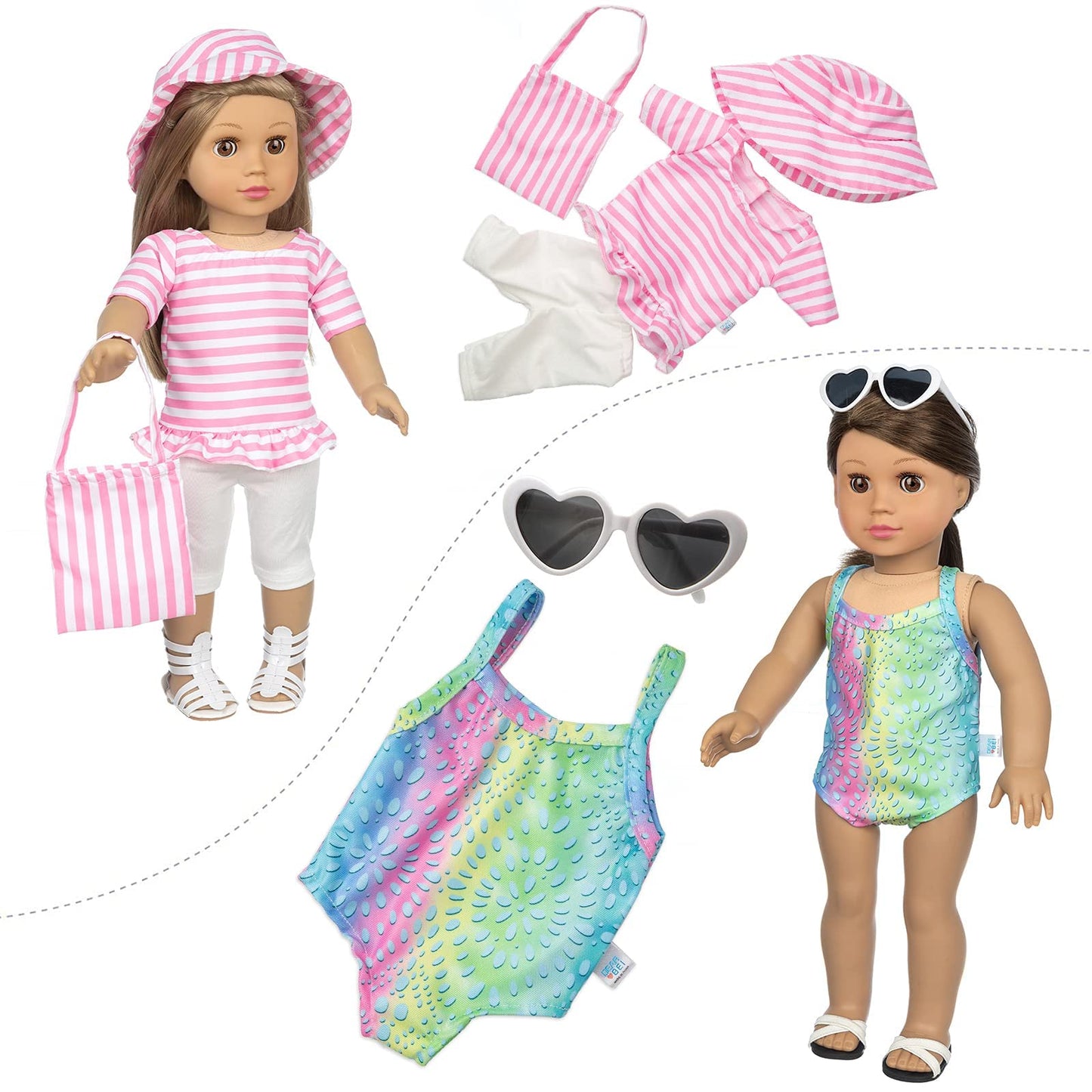 BDDOLL 23 Pcs 18 Inch Girl Doll Clothes and Accessories for 18 Inch Doll Dress with Our Generation Dolls Including 10 Complete S