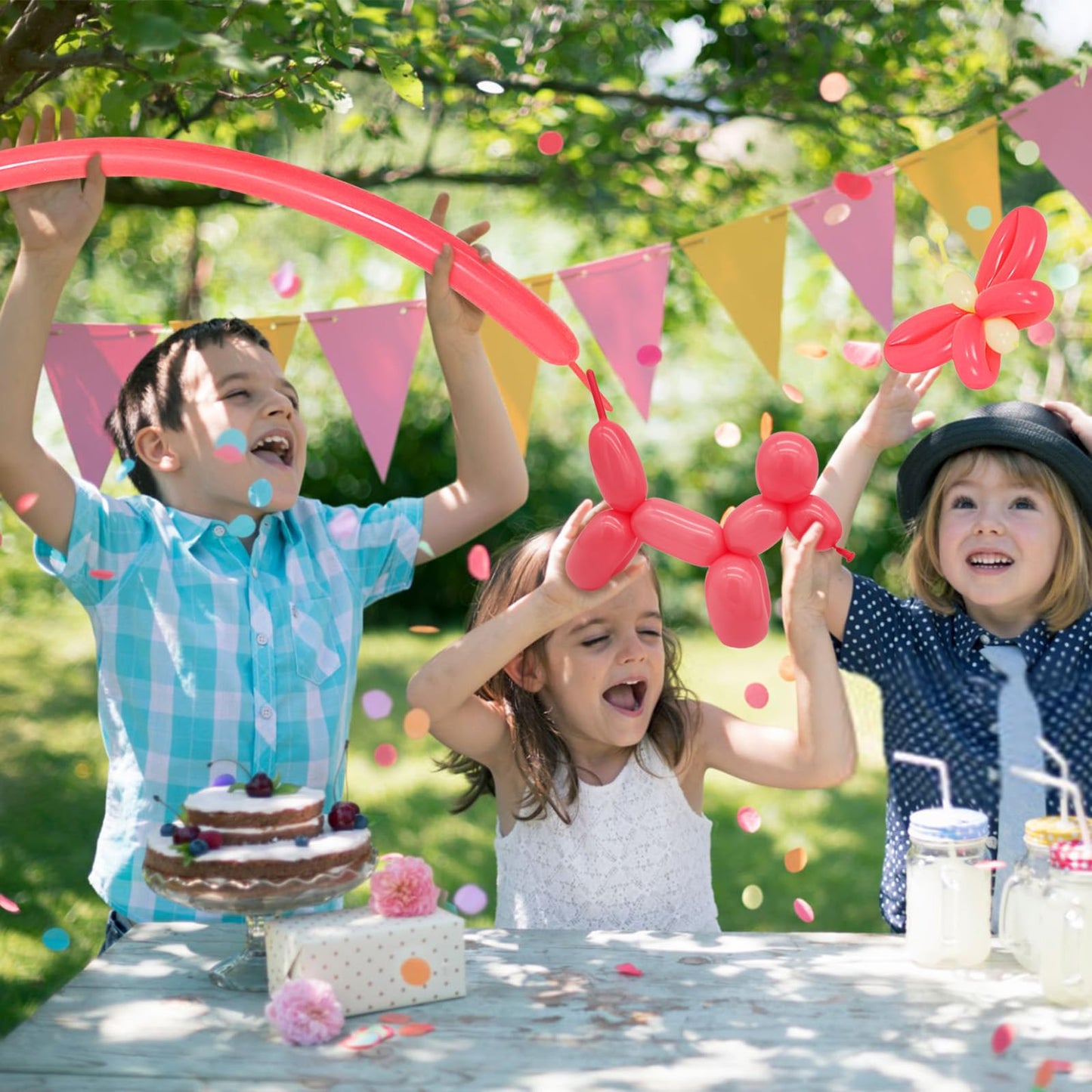 260 Long Balloons 100 Pack Pastel Red Twisting Animal Balloons Thickening Latex Modeling Long Magic Balloons For Animal Model We