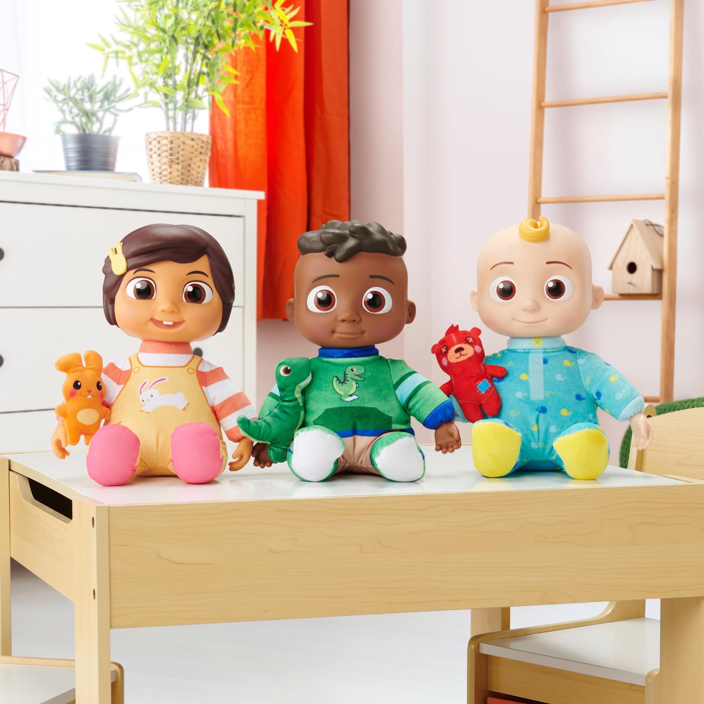 Cocomelon My Friend Nina Doll, Soft Plush Body - Music, Sounds, And Phrases In Spanish And English - Attached Bunny Plush Included - Toys For Preschoolers