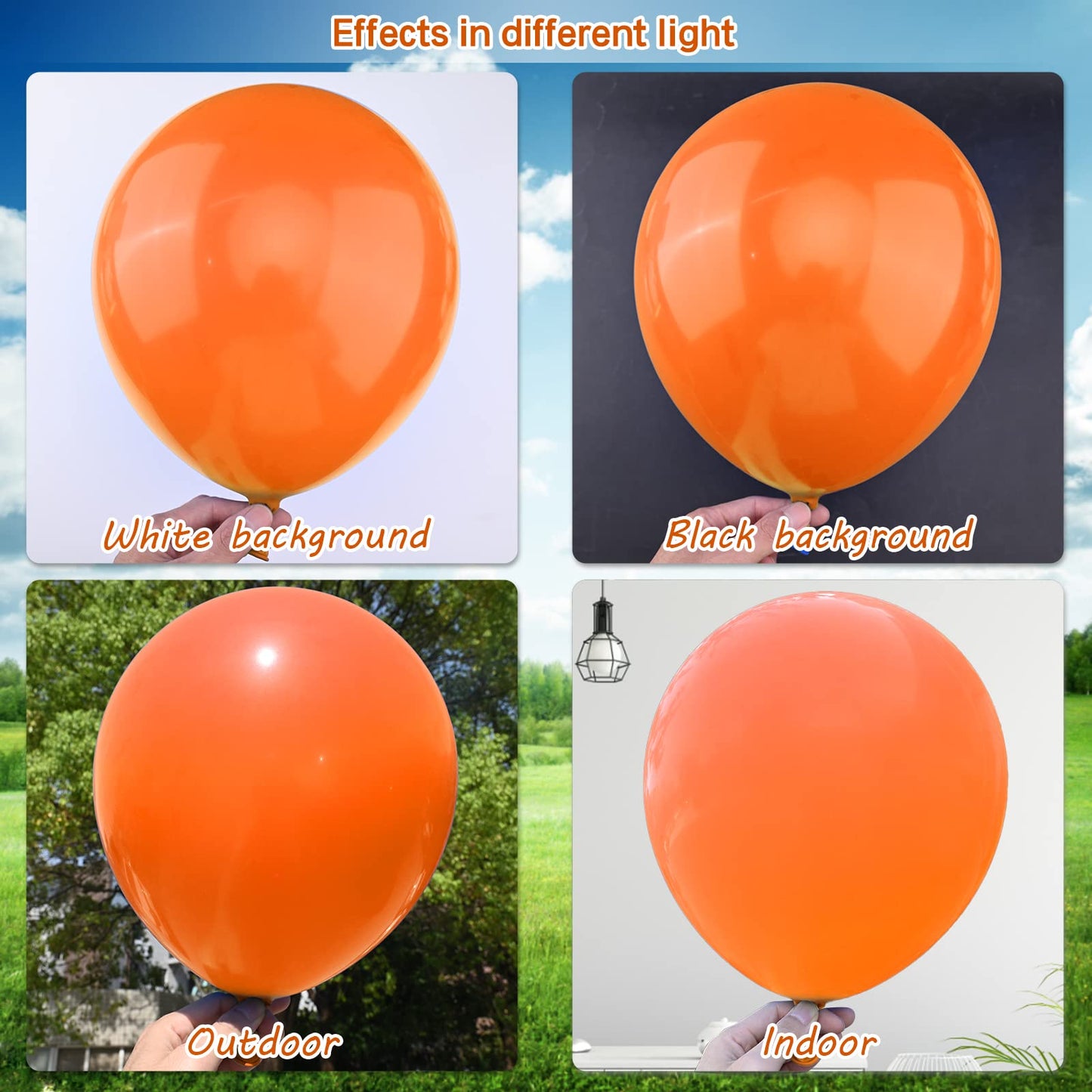 Moukiween Orange Balloons 12 Inch - 70 Pcs Burnt Orange Balloons For Fall Balloons Construction Balloons Cutie Baby Shower Birthday Party Halloween Christmas Decorations