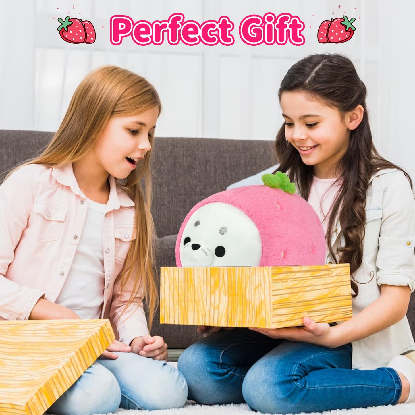 Hkojewp Cute Seal Plush Pillow, Soft 13" Cotton Stuffed Animal Toy in Seal Color for Kids and Girlfriend