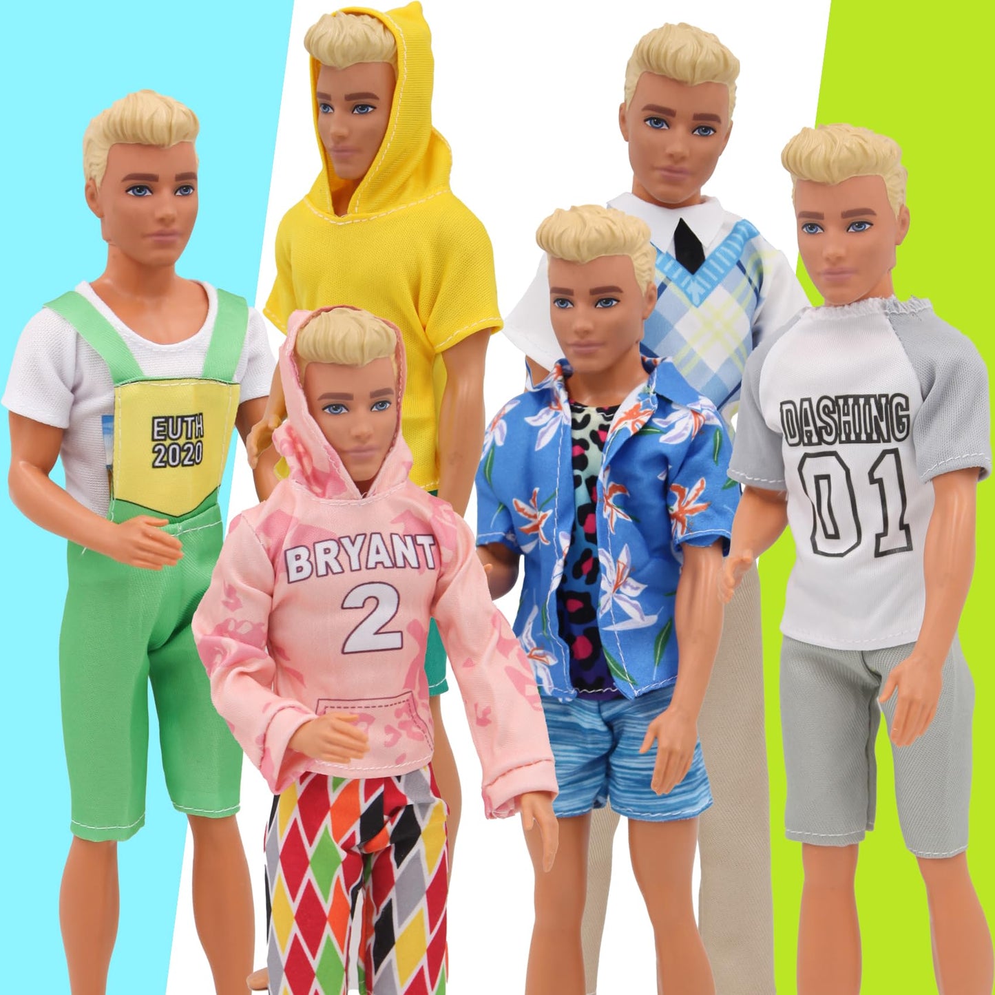 Eutenghao 44Pcs Doll Clothes And Accessories For 12 Inch Boy Dolls Include 27 Different Shirt Jeans Wear Trousers Pants For 12'' Boy Doll Basketball Stands Skateboard Sprots Style Accessories