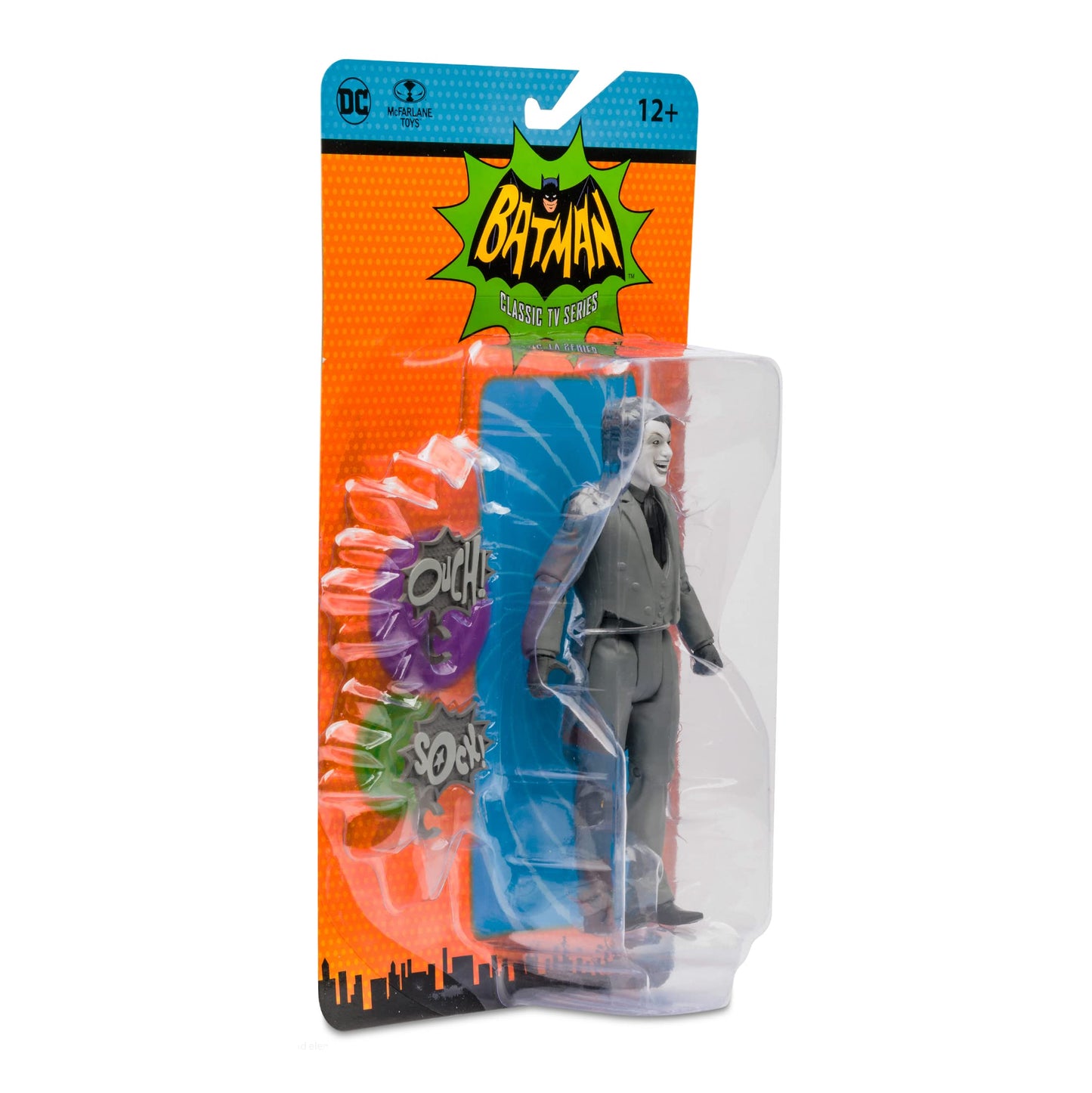 Mcfarlane Toys, Dc Multiverse, 5-Inch Dc Retro The Joker (Black And White) Action Figure With Action Word Bubbles, Collectible Dc Retro 1960'S Tv Figure – Ages 12+