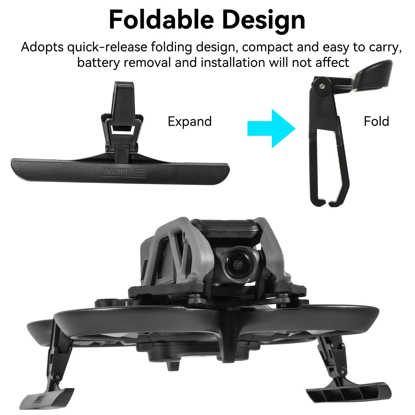 Craznick Avata Landing Gear Foldable Quick Release Extension Leg for DJI Avata Accessories