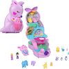 Polly Pocket 2-In-1 Travel Toy Playset, Animal Toy With 2 Dolls & Accessories, Mama & Joey Kangaroo Purse Large Compact
