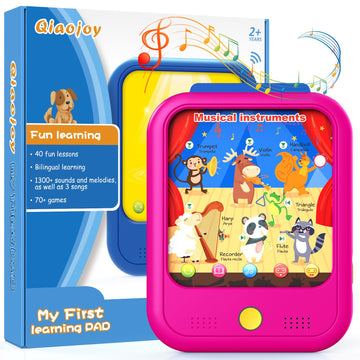 Qiaojoy Kids Learning Tablet Educational Learning Pad For Toddlers 2-5 To Learn Alphabets, Numbers, Foods, Time, Music, Vehicles
