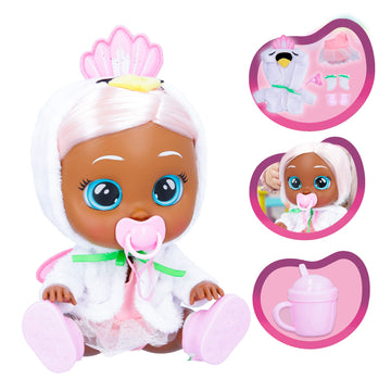 Cry Babies Kiss Me Daphne - 12' Baby Doll | Deluxe Blushing Cheeks Feature | Shimmery Changeable Outfit With Bonus Baby Bottle, For Girls And Kids 18M And Up