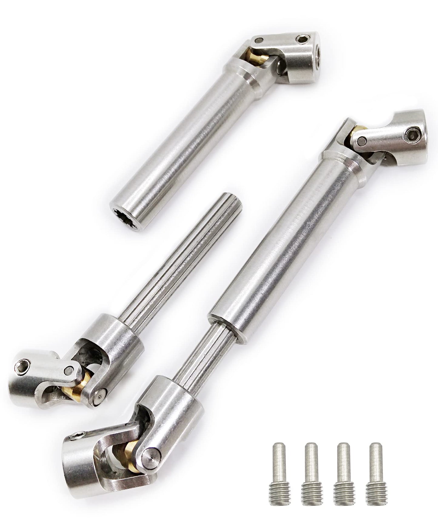VICRAZZE RC Stainless Steel Drive Shaft 90-125mm for 1/10 RC Crawler Traxxas TRX4 TRX6 Axial SCX10 Wraith Capra D90 TF2 Redcat G