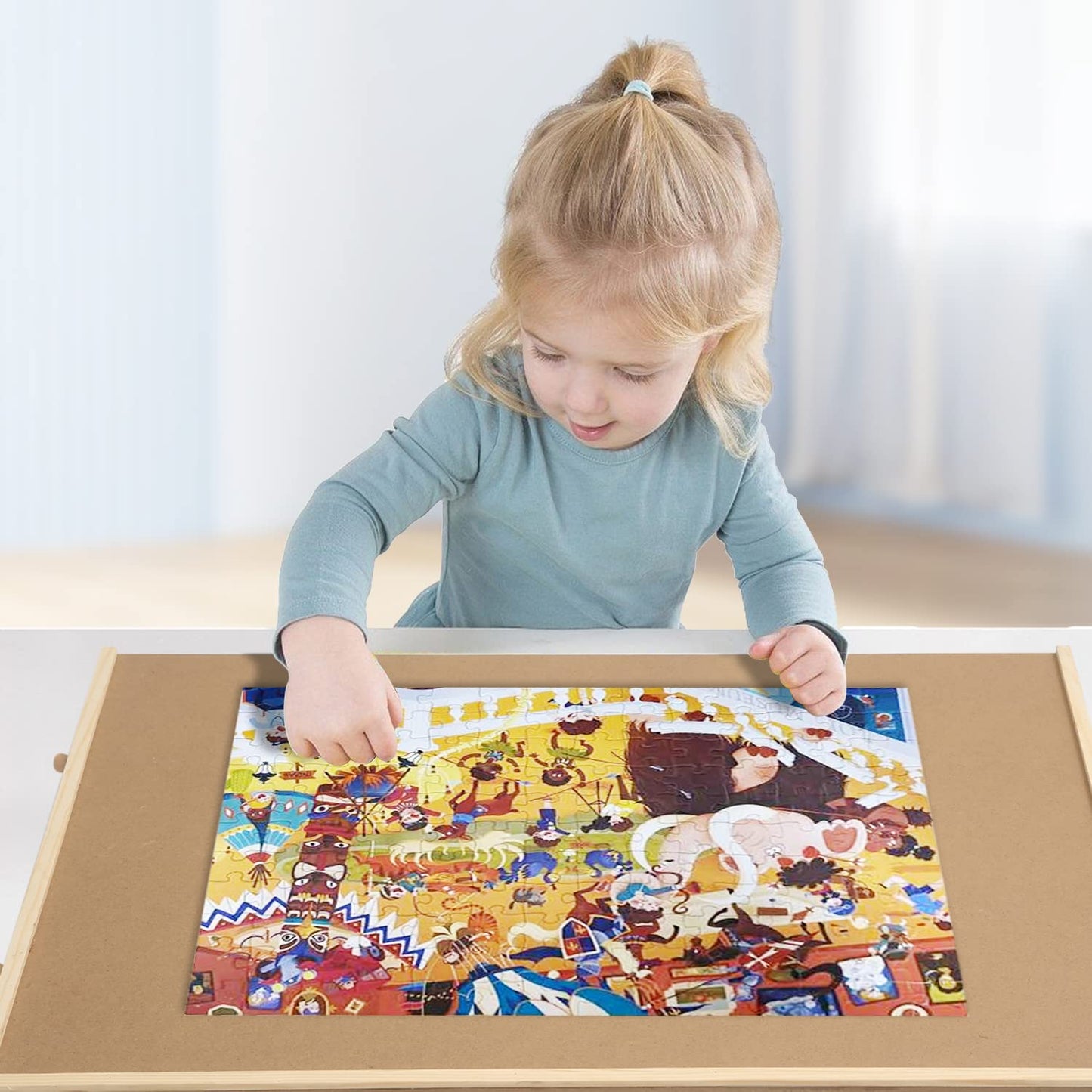 Puzzle Table For Adults, 800Pcs 19'' * 25'' Portable Large Puzzle Storage With 2 Removable Storage Sorting Drawers Smooth Platea