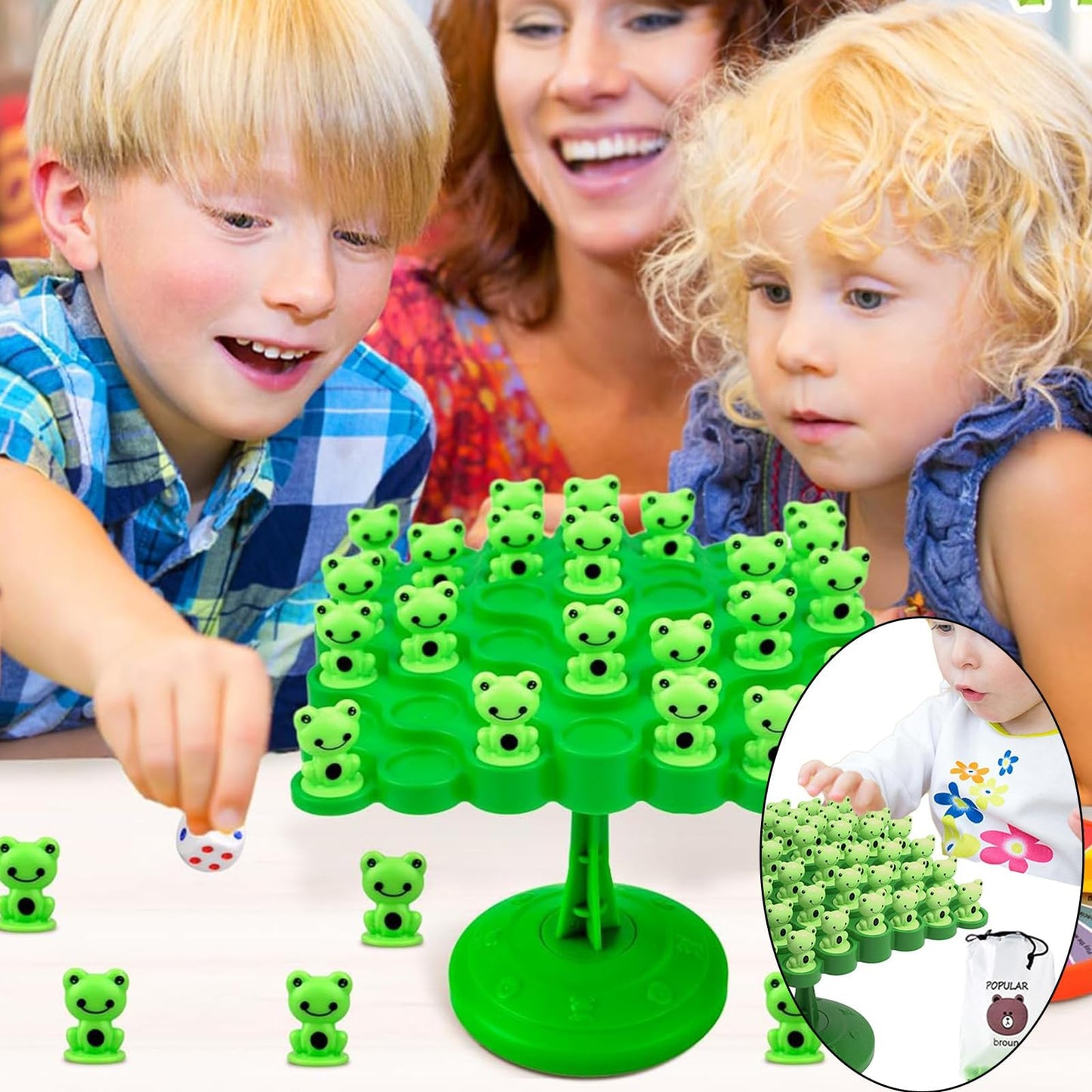 Yeopopshop Frog Balance Game - Montessori Two-Player Board Game, Medium Size, Educational Toys for Kids, ABS Plastic