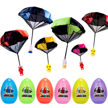 Beiguo 6 Pack Easter Egg With Parachute Toy For Kids Girls Boys Easter Basket Stuffers Gifts