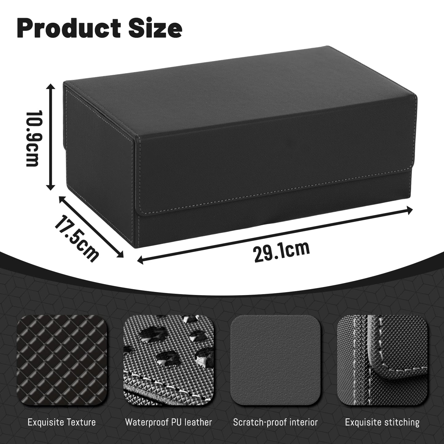 NUMINA MTG Deck Box - Magnetic Trading Card Storage for 1200+ Sleeveless Cards 2-Row Velvet Lining Case with Dividers & Card Supporters - Fits MTG TCG Sports Cards