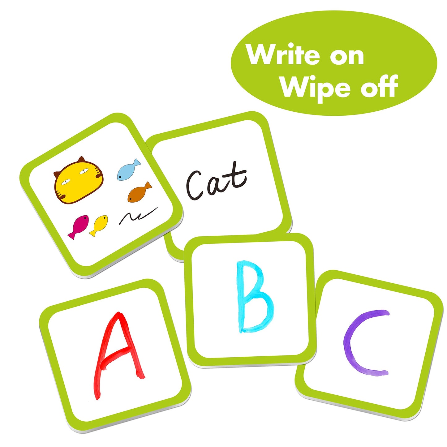 Hebayy 36 Pair Animal Matching Game Flash Cards Erasable (Each Measures 2” X 2”)