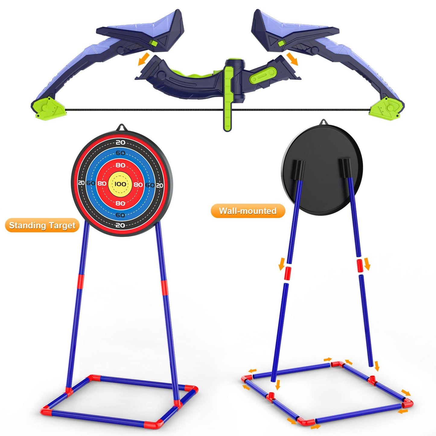 2 Pack Bow And Arrow Set For Kids, Light Up Archery Set With 14 Suction Cup Arrows, Outdoor Toys For Kids Ages 6-8 8-12, Birthday Gifts Ideas Toys For 4 5 6 7 8 9 10 Year Old Girls Boys