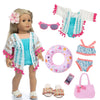 18 Inch American Doll Accessories, 18 Inch Fashion Doll Swimming Play Sets For American 18 Inch Girl Doll Including Doll Clothes Swimsuit Sunglasses Phone Shoes