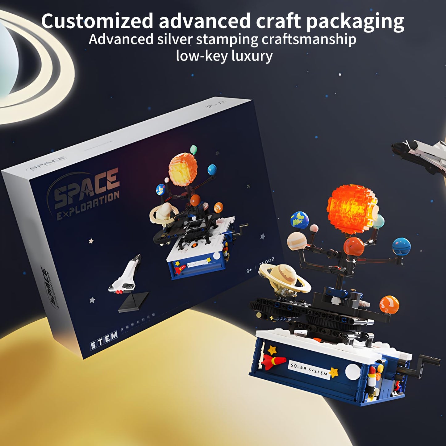 Caximsy Solar System Model Building Blocks Sets With Acrylic Display Box