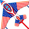 Flag Airplane Kite Easy To Fly Kids Kites For Ages 3-5, Huge Size Durable Beach Kite For Family Outdoor Games & Activities, Perf