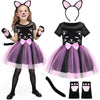 SVMK Girls Cat Costume Kids Toddler Kitty Dress Costumes Accessories Cat Ears Headband Gloves Tail Halloween Dress Up Cosplay (1