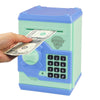 Cargooy Mini Atm Piggy Bank Atm Machine Best Gift For Kids,Electronic Code Piggy Bank Money Counter Safe Box Coin Bank For Boys Girls Password Lock Case (Cyan)