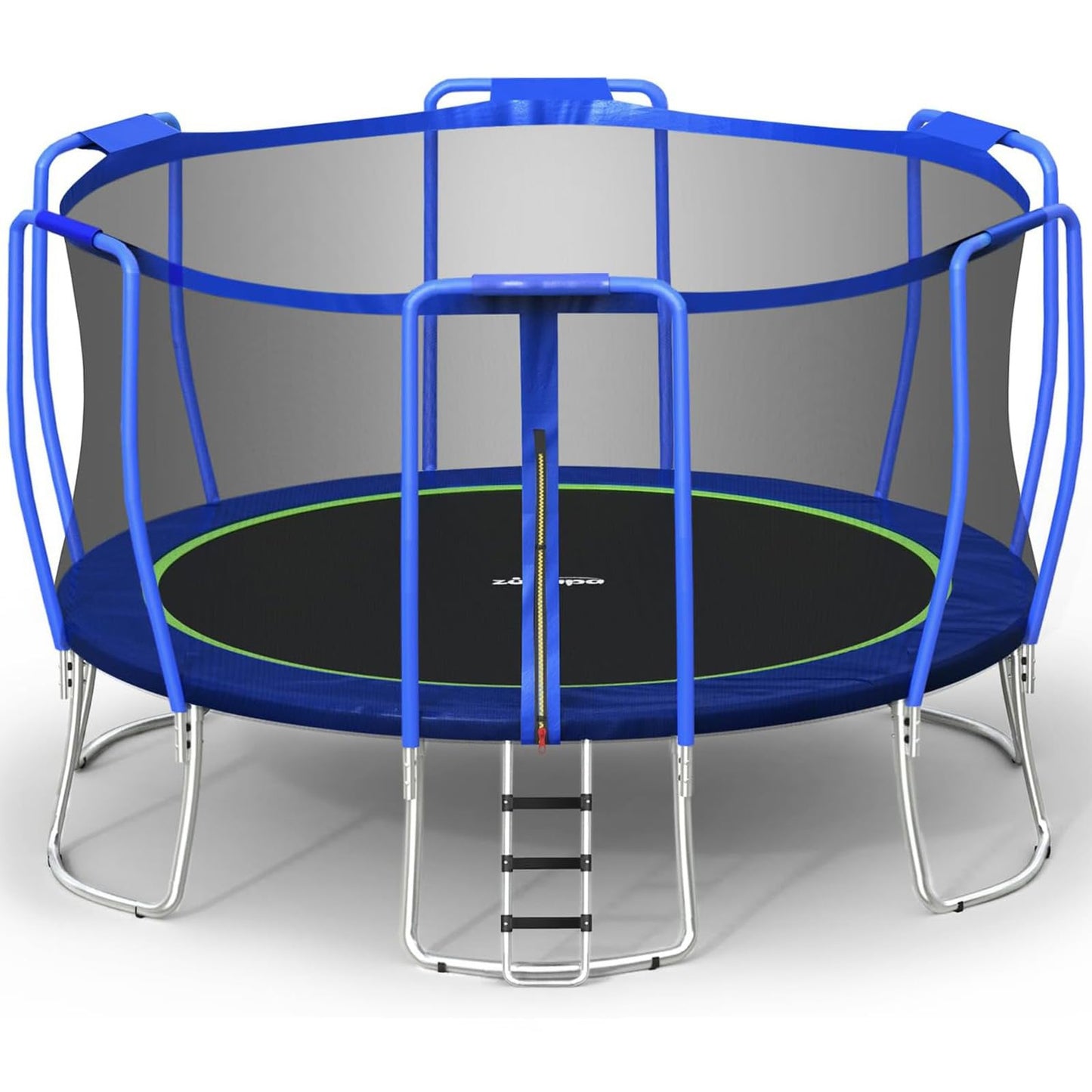 Zupapa Trampolines No-Gap Design 1500 LBS Weight Capacity 16 15 14 12 10 8FT for Kids Children with Safety Enclosure Net Outdoor