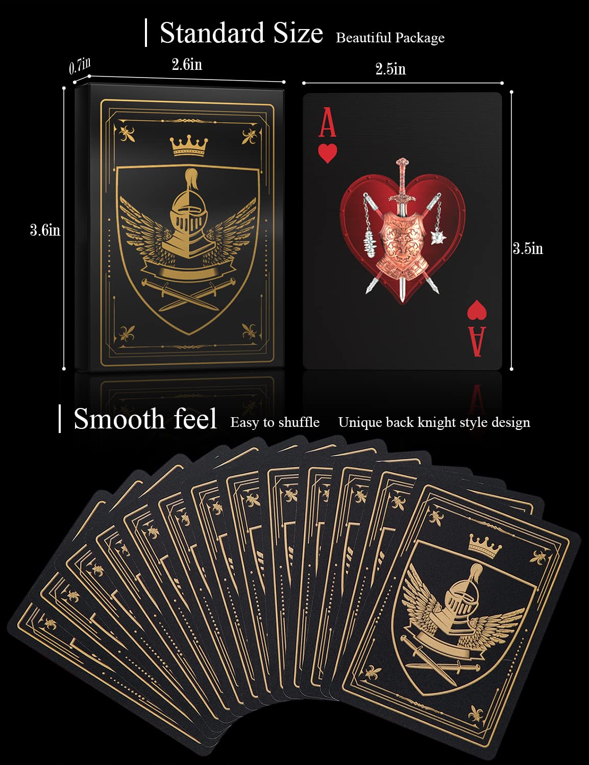 Acelion Waterproof Clear Playing Cards, Plastic Playing Cards, Deck Of Cards, Gift Poker Cards (Knight)