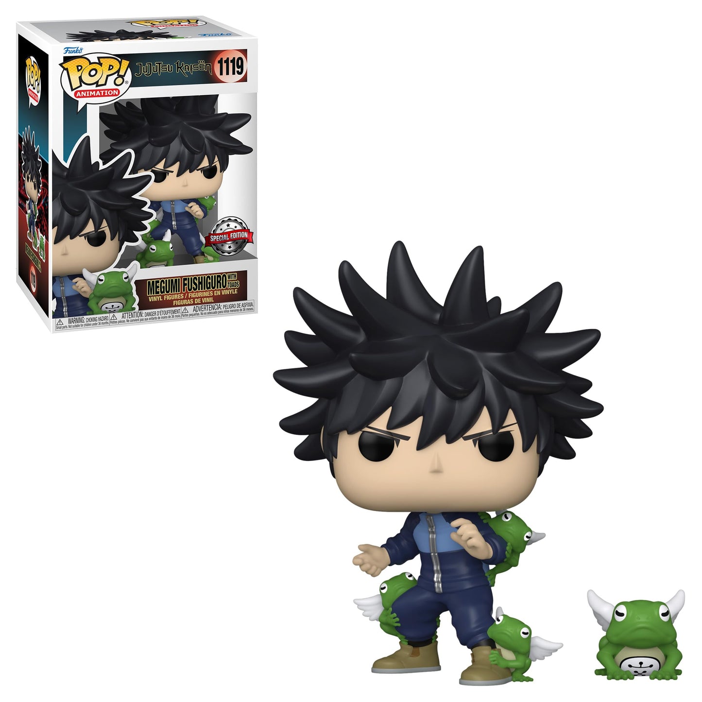 Funko Pop! JJK Megumi Fushiguro with Toads Vinyl Figure - Collectable Anime Toy - Standard Size, Multicolor, Model 64495