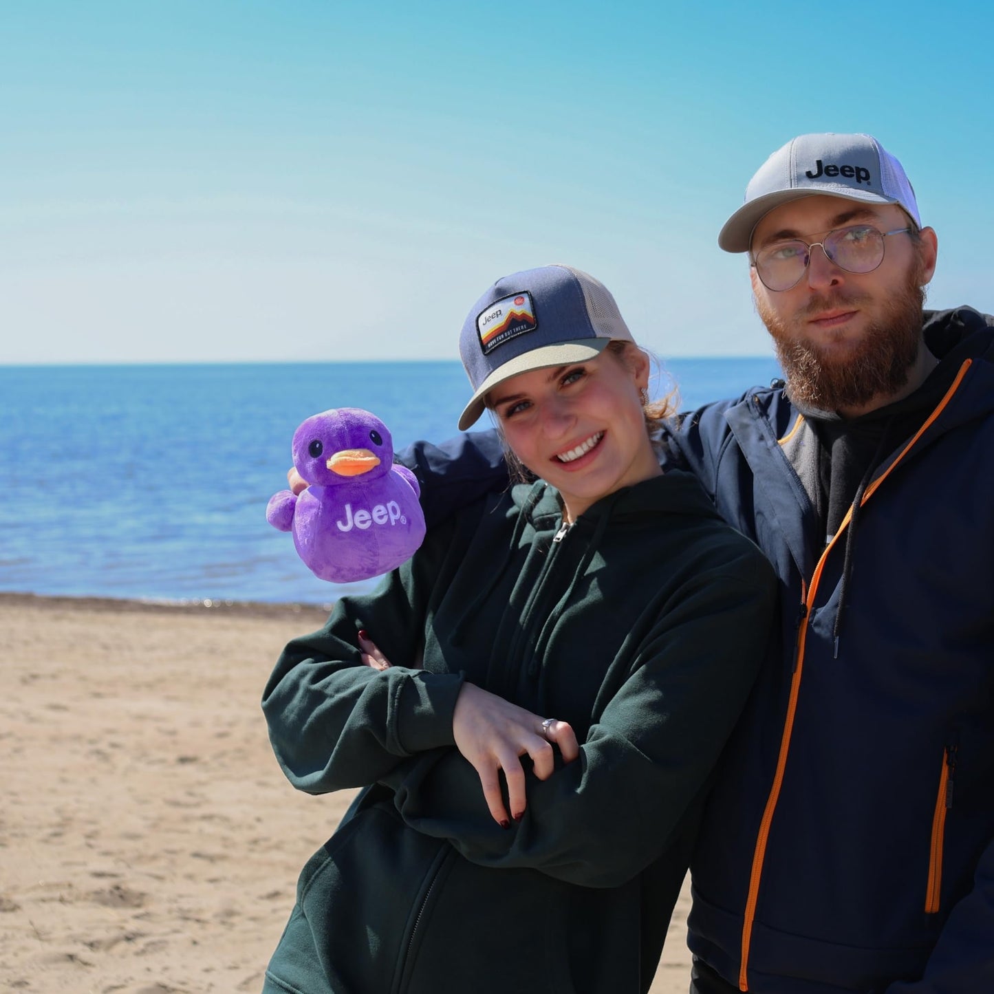 Jeep Text Logo Stuffed Animal Plush Duck Purple -Perfect Enthusiasts You'Ve Been Ducked (Purple)