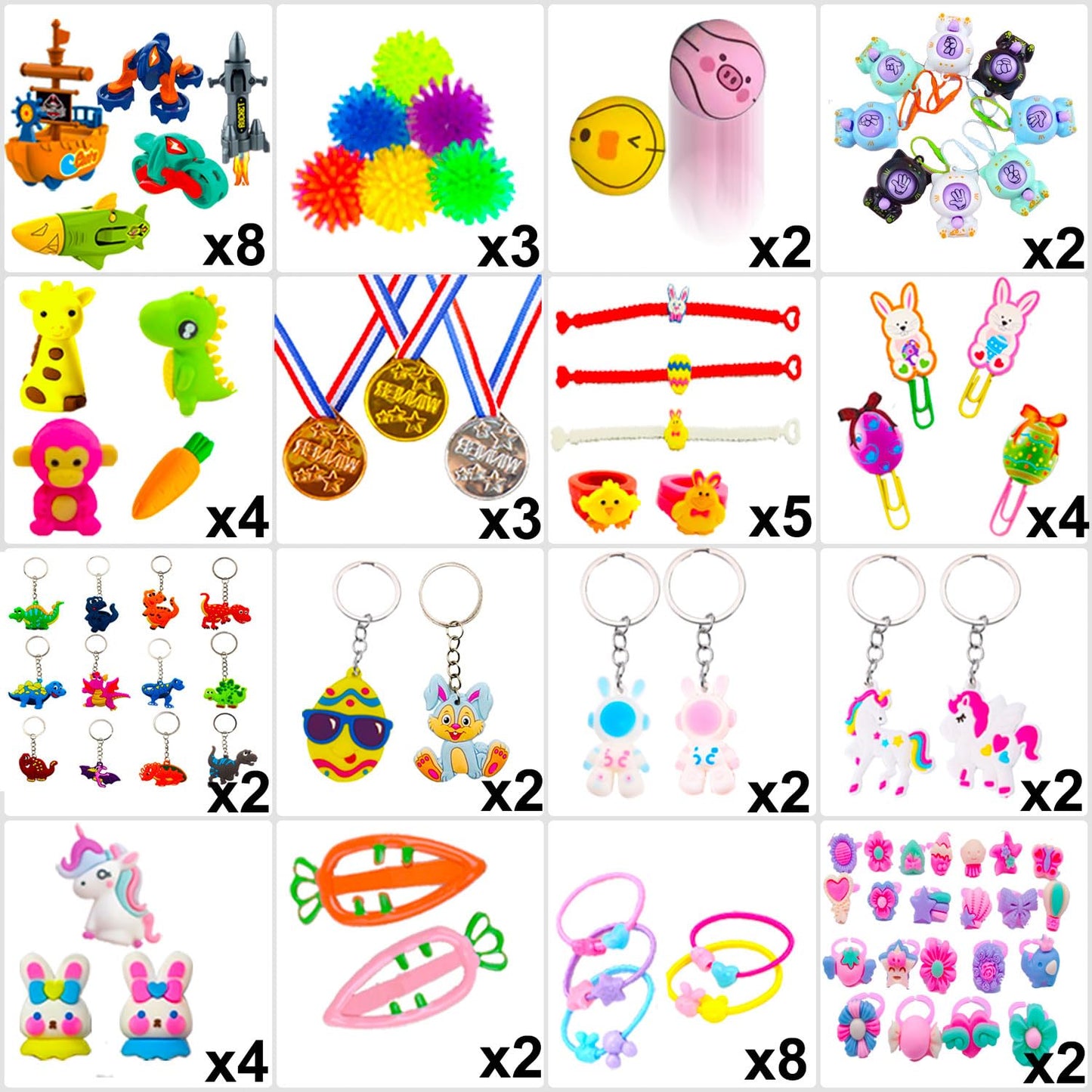 Pdfvs 200 Pcs Prefilled Easter Eggs Filled With Novelty Toys,Bright Colorful Easter Eggs For Easter Basket Stuffers,Easter Party