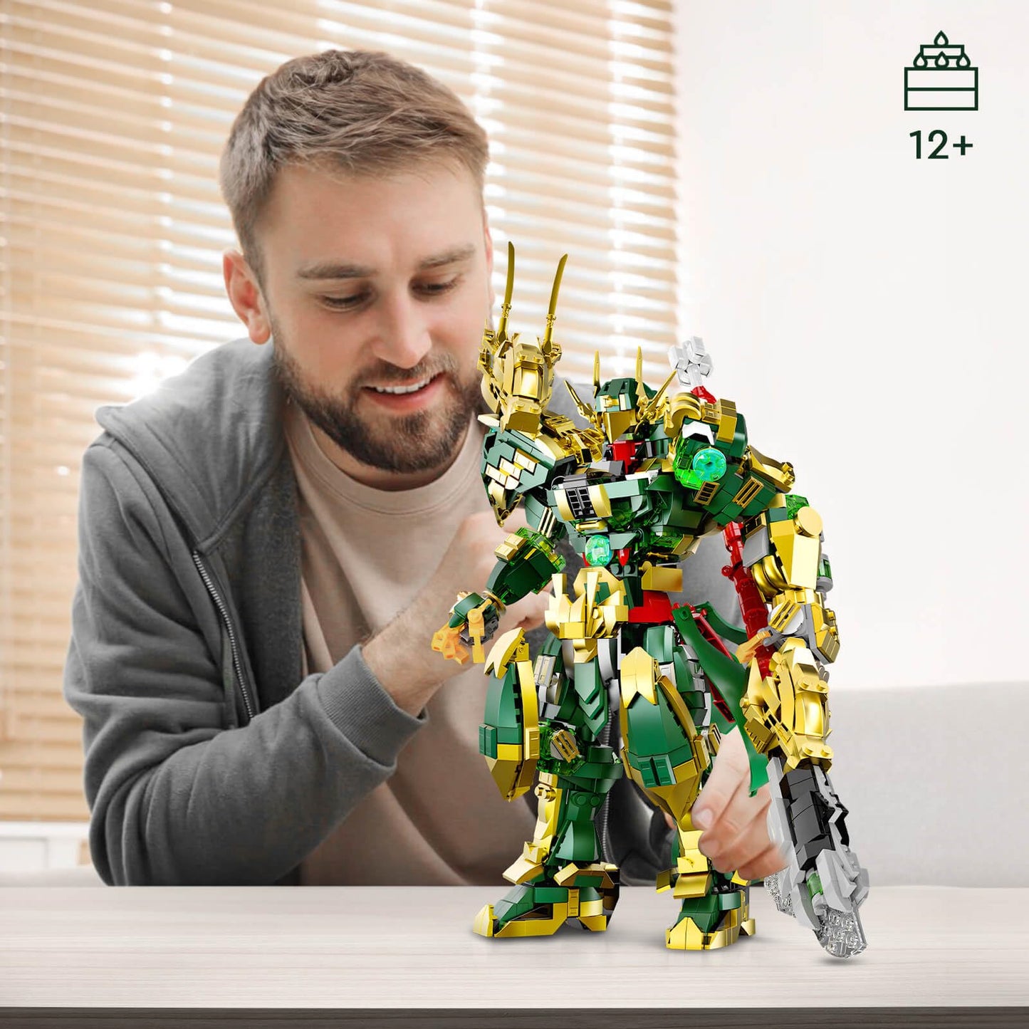 HIGH GODO Mech Robot Building Set MOC China Guan Yu General Chinoiserie Mech Action Figures Model Hero Warrior Collectible Display Toys Gifts for Boys mature-themeds 12+ (1408PCS)