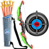 Temi Kids Bow And Arrow Set - Led Light Up Archery Toy Set With 10 Suction Cup Arrows, Target & Quiver, Indoor And Outdoor Toys For Children Boys Girls