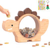 Summidate Wooden Dinosaur Piggy Bank For Kids Boys, Cute Dino Money Bank For Kids Toddlers, Unbreakable Wood Coin Bank, Creative Saving Money Jar Personalized Present For Child Birthday & Decor