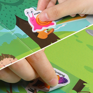 Mikneke Portable Jelly Sticker Quiet Book For Kids, Reusable Sticker Book For Toddlers, Preschool Learning Activities Travel Toys (Vehicles)