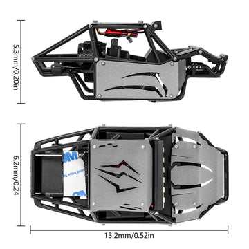 INJORA 45g Nylon Rock Buggy Body Shell with Aluminum Spider Panels for 1/24 RC Crawler Car Axial SCX24 C10 JLU Bronco Base Camp