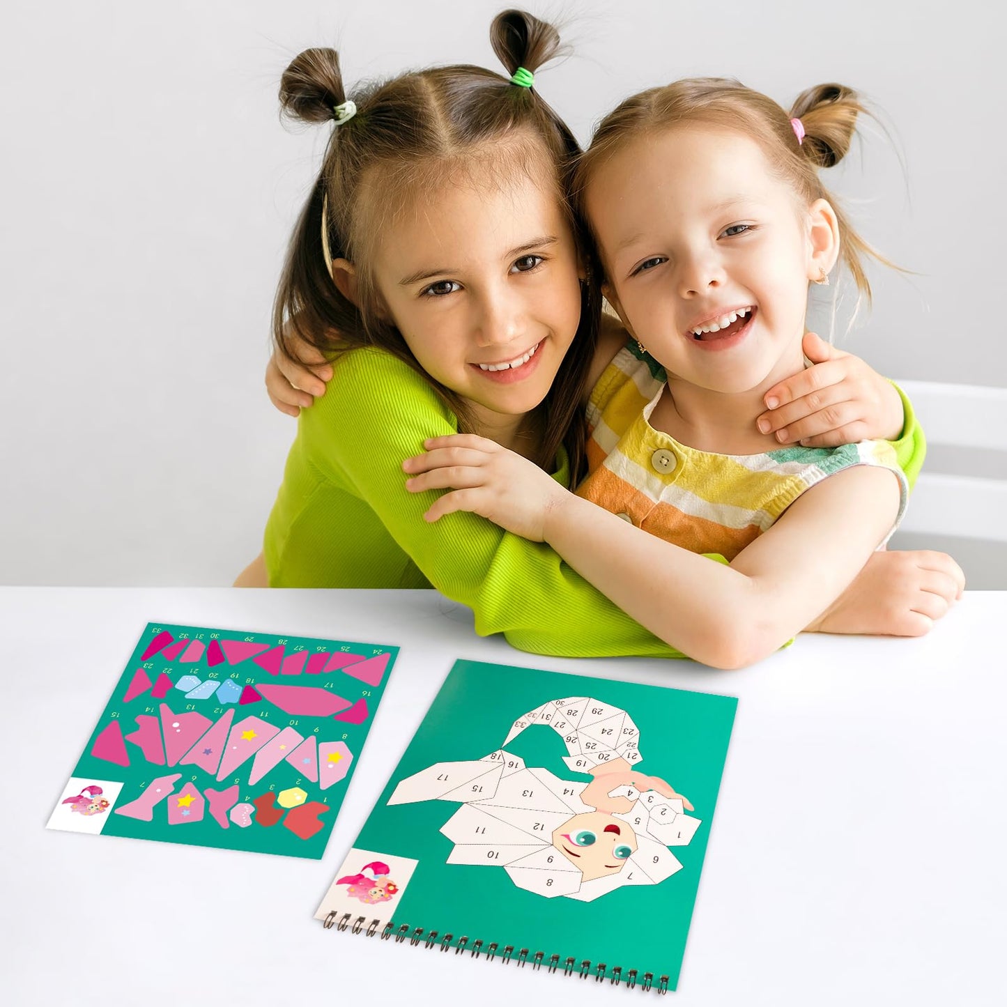Mermaid Sticker Book Crafts For Kids Ages 4-8 Sticker Paint Books Stickers For Kids Girls Birthday Party Favors Road Plane Travel Learning Number Toys Activity Books (Mermaid)