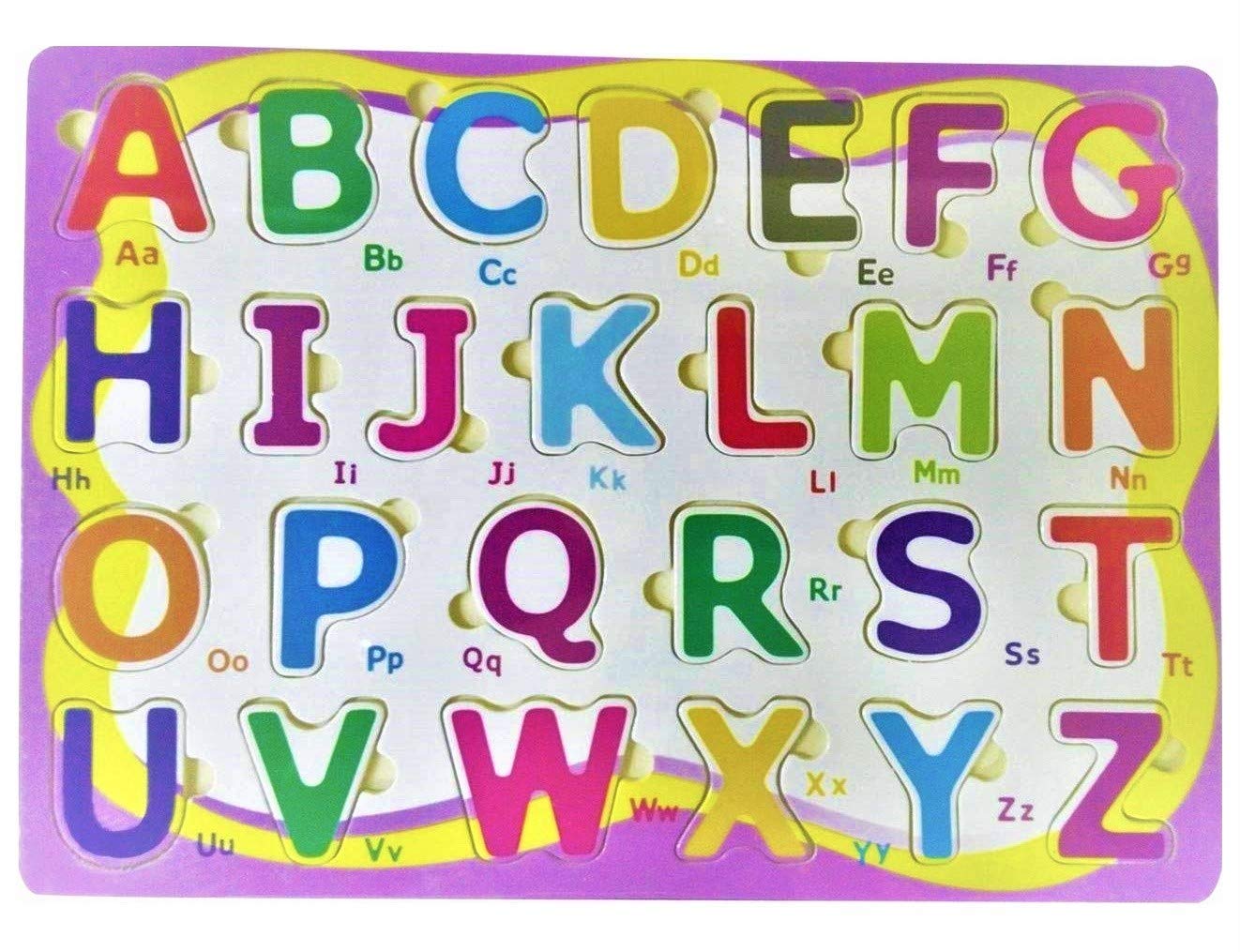 Funblast Kids Alphabet Wooden Puzzle , Multicolour
