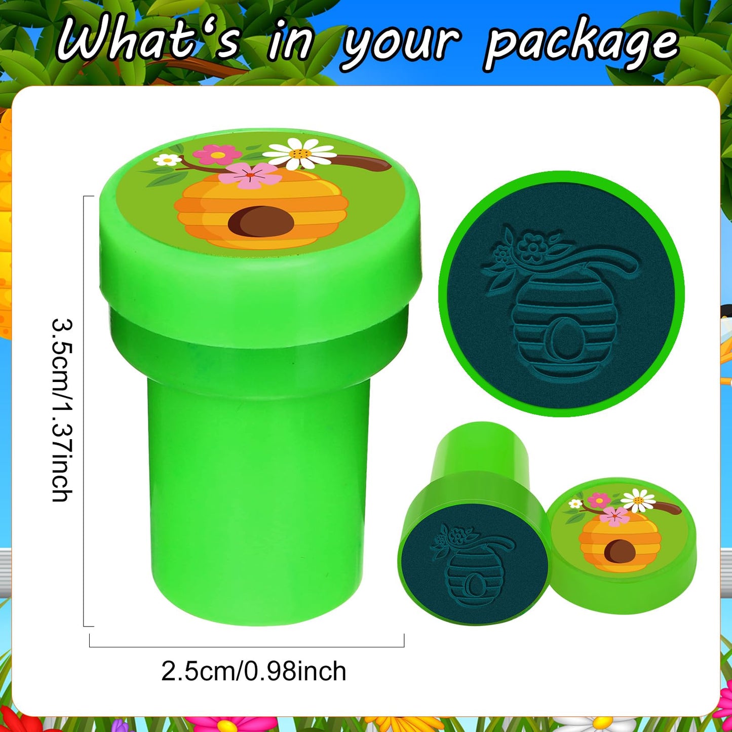 Cinrobiye 24 PCS Bee Stampers for Kids