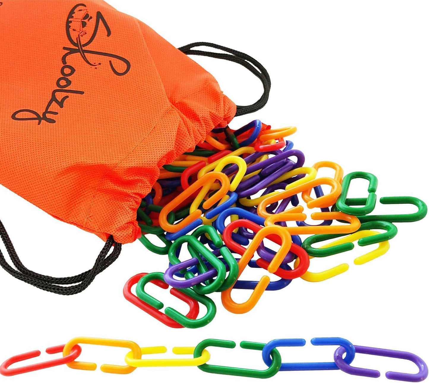 Skoolzy Math Links 120 Pcs - 6 Pk - Plastic Links For Kids Learning - Toy Chain Links - Plastic Links For Kids - Math Manipulative For 3, 4-8 Year