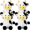 Wettarn 4 Pcs Cows Stuffed Animal Bulk 9.8'' Cow Plush Toy Cows Dolls Cute Soft Cuddly Cow Party Birthday Gifts Cow Party Decor