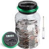 Large Piggy Bank For Adults Kids, Vcertcpl Digital Coin Counting Bank With 1.8L Capacity, Great Coin Bank Money Jar For Adults Kids With Saving Goals, Bank For All Us Coins (Green)