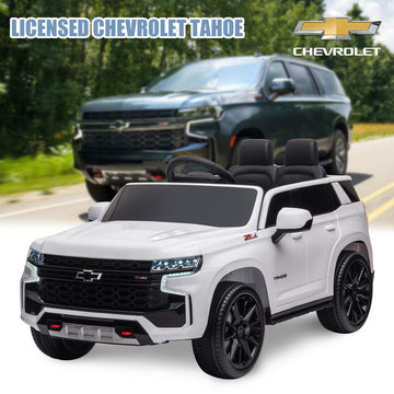 Enyopro Licensed Chevrolet Tahoe Suv 12V7Ah Battery Powered Ride On Toy Car For Kids, Electric Car With Remote Control, Led Ligh