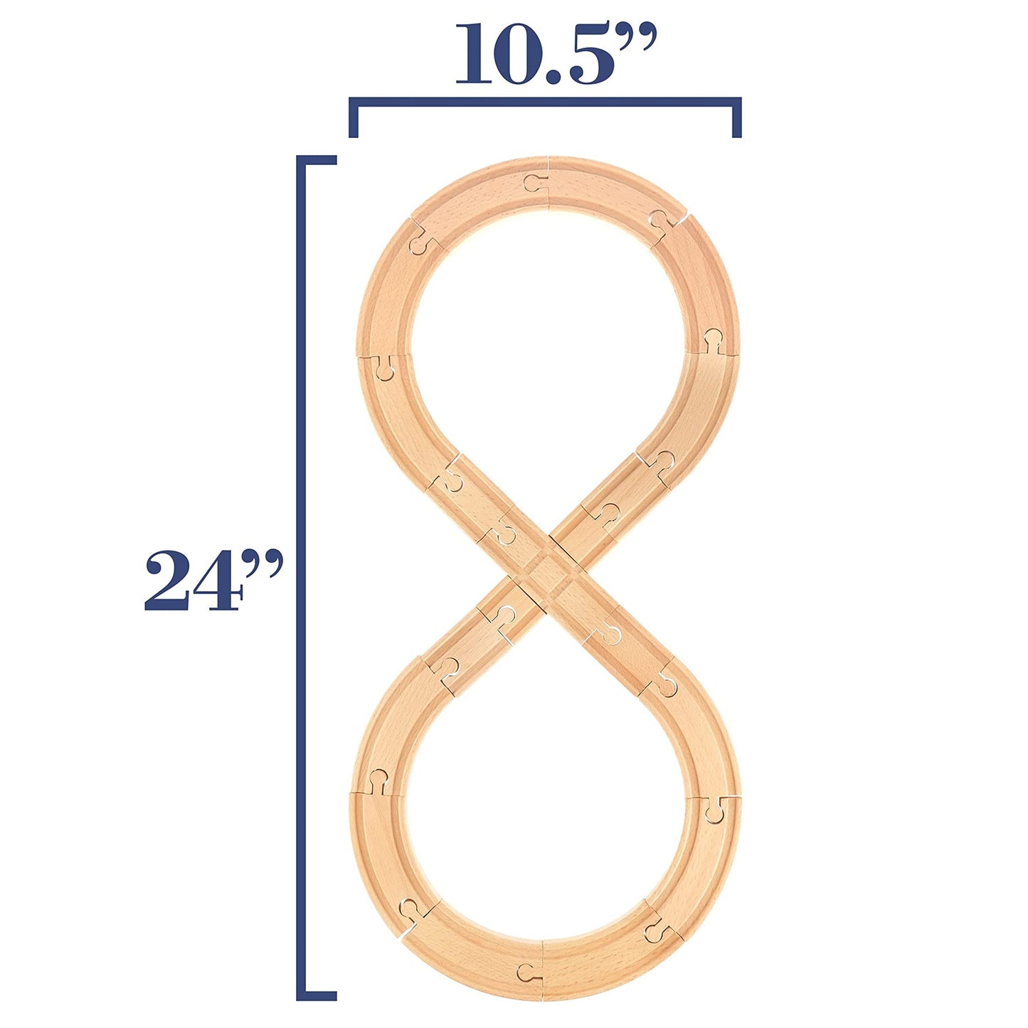 Figure 8 Railway Set, 28 Pieces - Wooden Train Track Set With Train Cars, Town Pieces, People And Tracks - Compatible With Major Wood Toy Trains - Games, Toys, Hobbies, And Activities For Family Fun