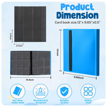 Card Binder 9 Pocket Trading Card Album Folder 20 Pages 360 Card Capacity Sports Card Binder enhanced Card Binders Compatible with MTG TCG Baseball Cards (Blue)