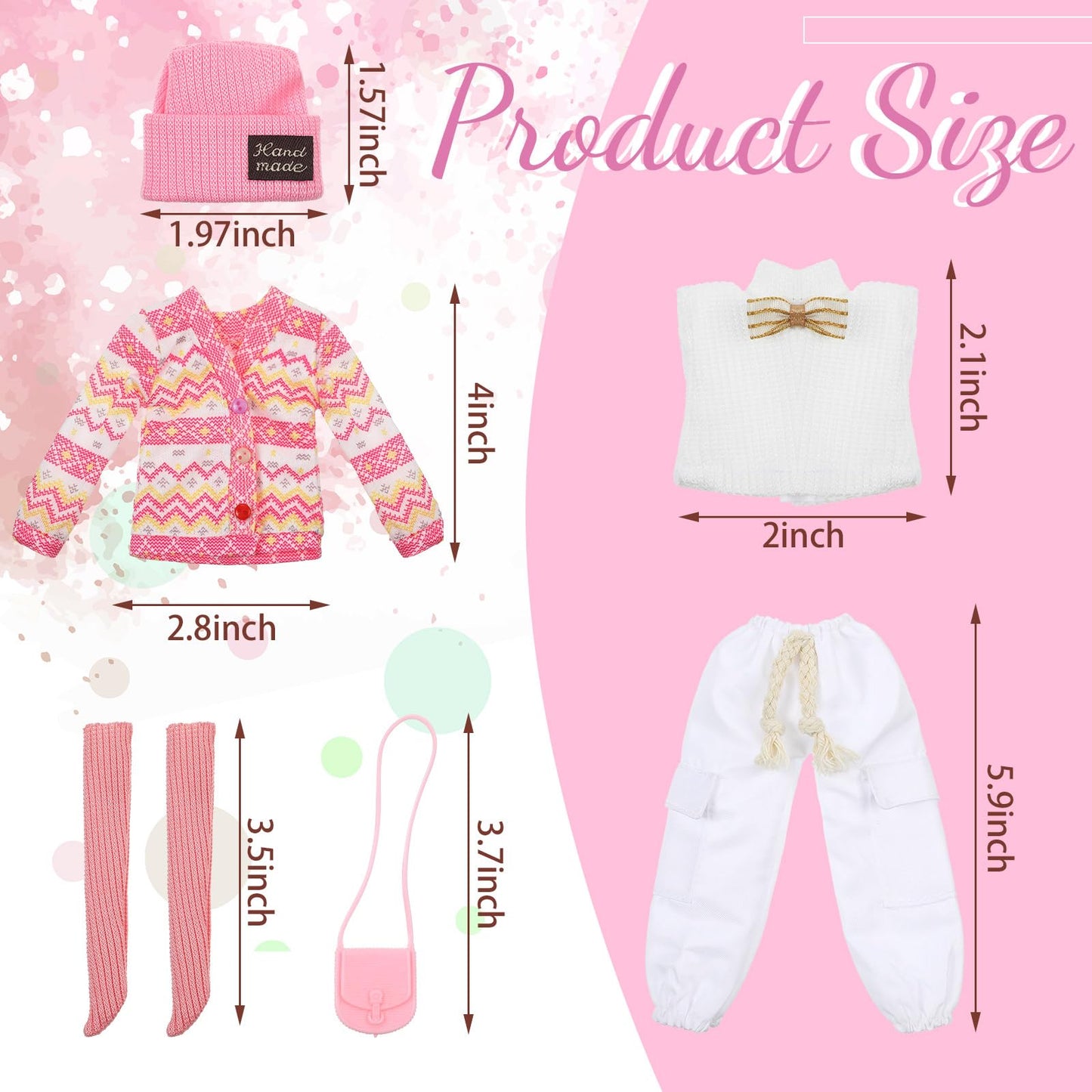 Geyoga Doll Clothes 11.5 Inch Girl Doll Accessories Casual Wear Clothes Outfits With Shoes Socks Hat Bag Top Jumpsuit Set Gift For Kids (Cute Style)