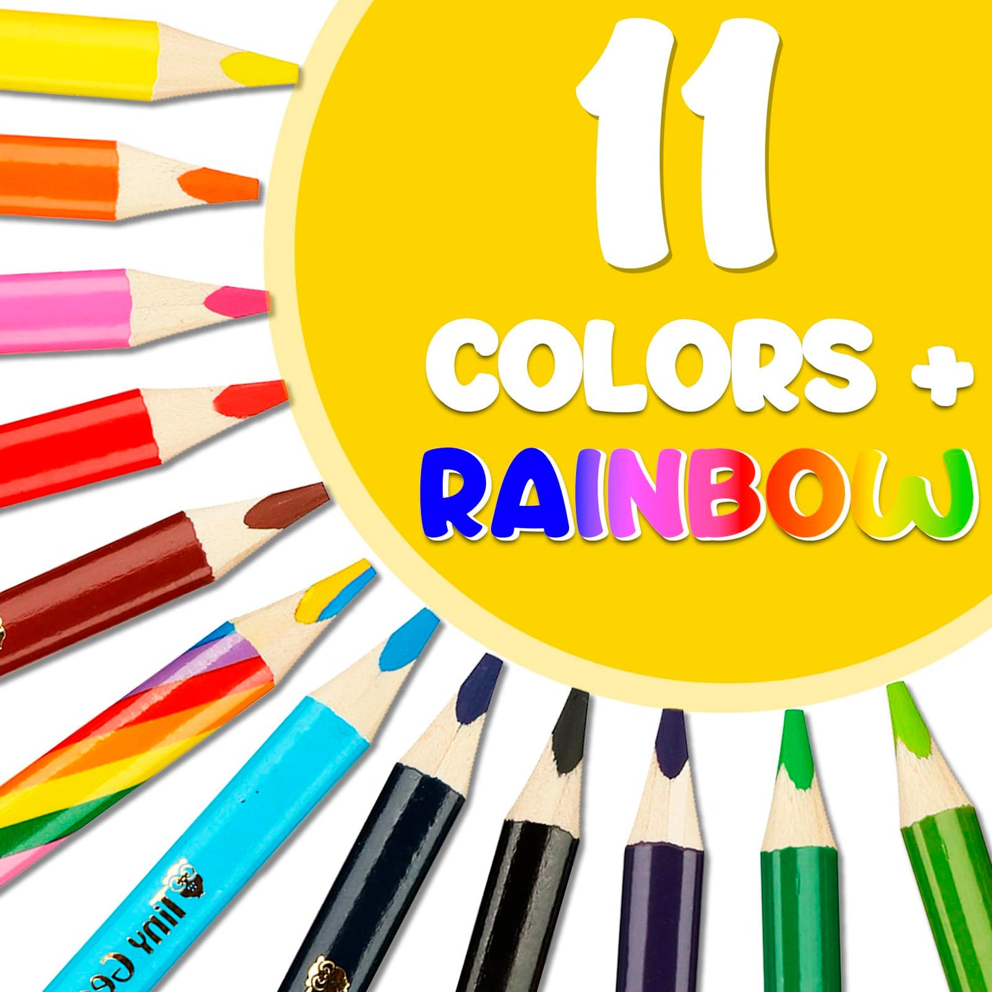 Tinygeeks Jumbo Pencils - New 2024-12 Triangle Short Colored Pencils For Kids And Rainbow Pencil + Sharpener - Perfect For Presc