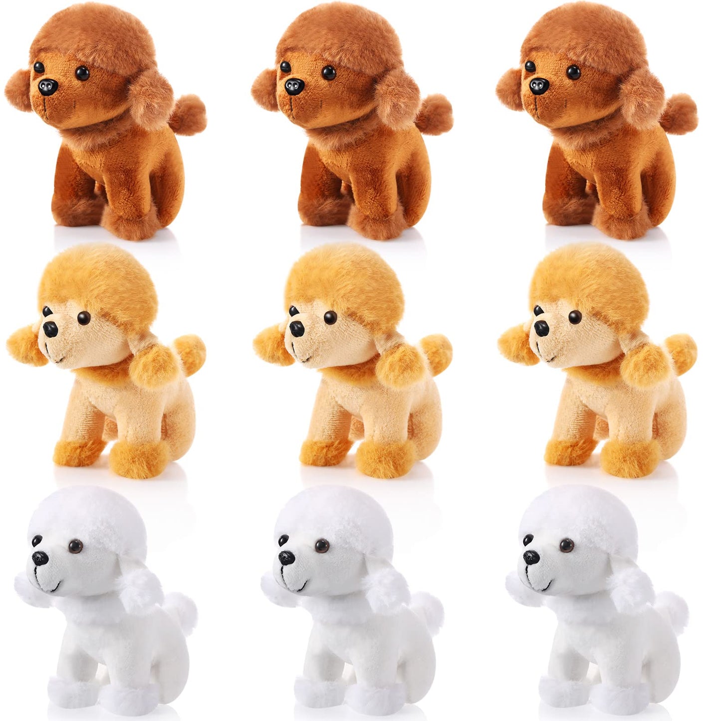 Sumind 9 Pcs Valentine Mini Plush Dog Stuffed Animals Bulk Dog Plush Party Favors Small Soft Plush Dog Toy For Easter Goodie Bag Fillers Baby Show Birthday(Poodle Puppy)
