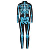 Remimi Girl Halloween Skeleton Bodysuit Zip Up Back Funny Party Scary Skeleton Costume Blue L