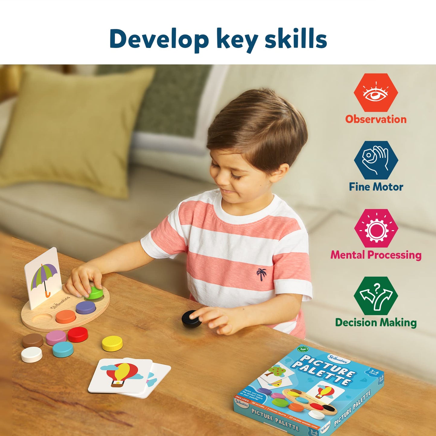 Skillmatics Educational Game - Picture Palette, Preschool Learning Toy For Toddlers, Educational Toy For Kids, Gifts For Girls &